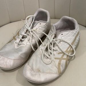 White and Gold ASICS Cheerleading Shoes